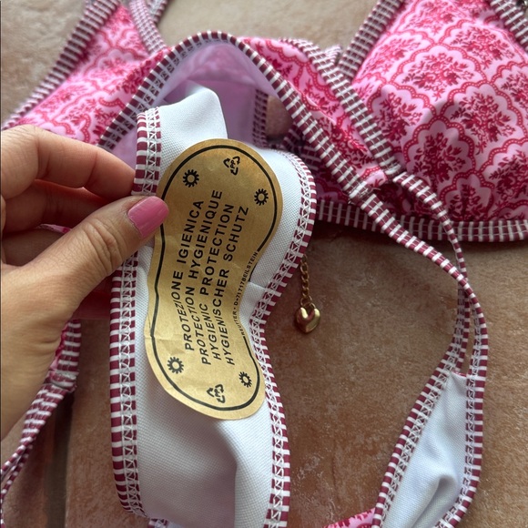 Pink Patterned Two-Piece Bikini Set - Picture 3 of 4